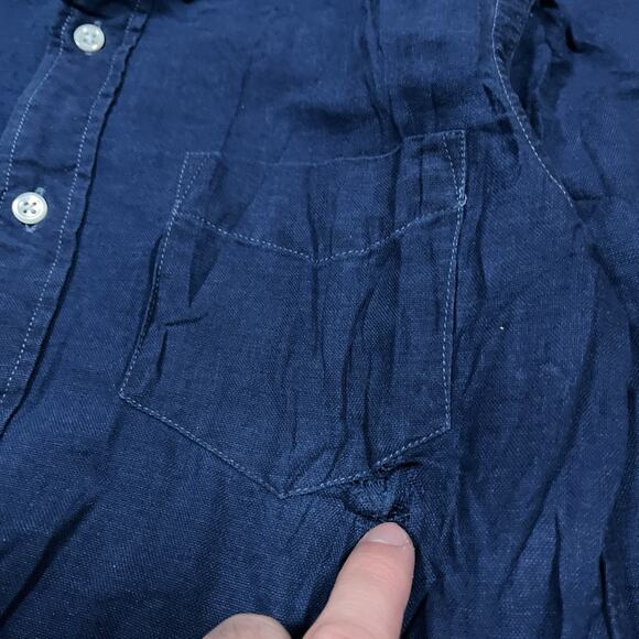 Ralph Lauren RRL Oxford Shirt Indigo Blue Button Down XS Distressed Workwear - Picture 8 of 10